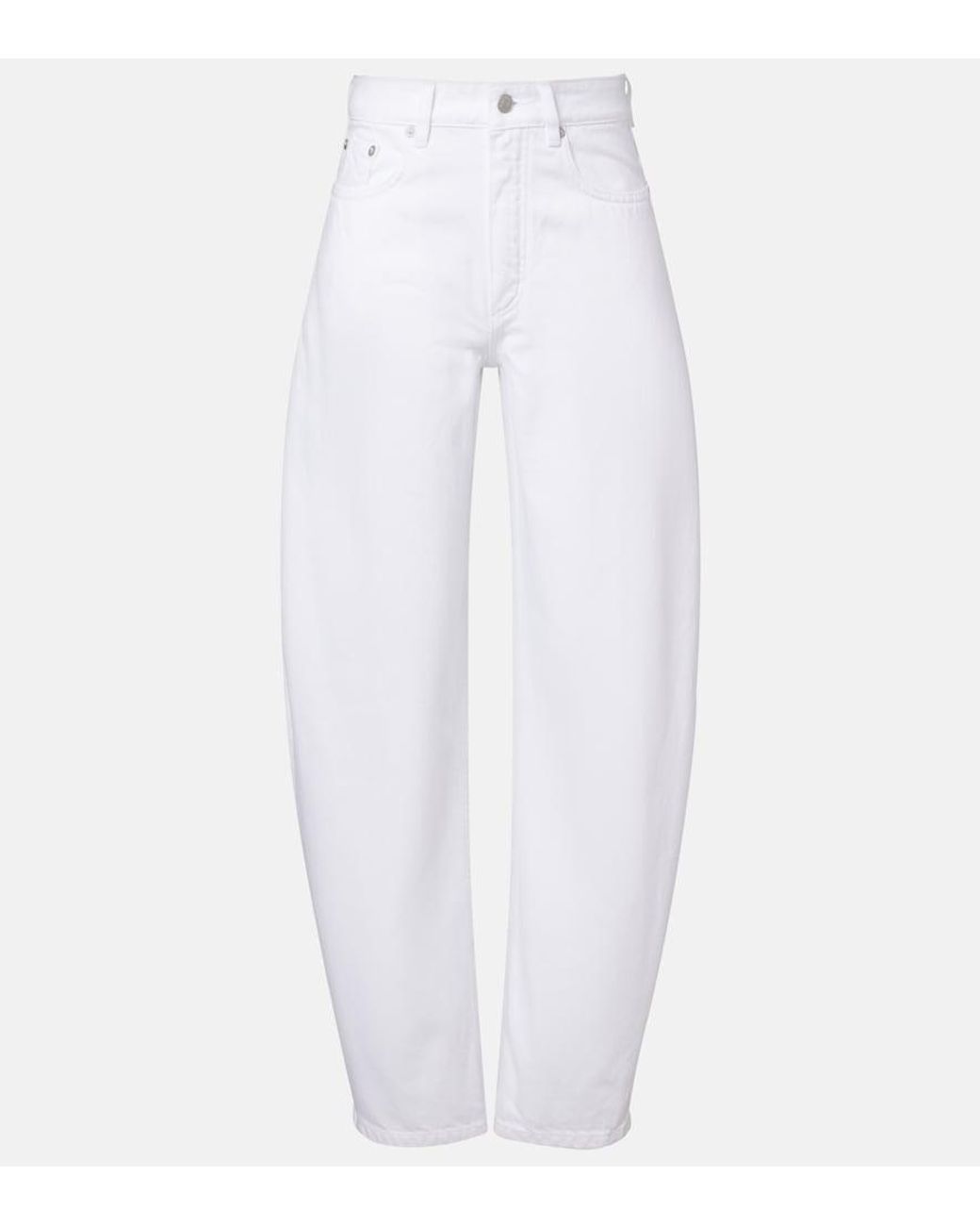 Alaïa White Barrel-Leg Jeans
