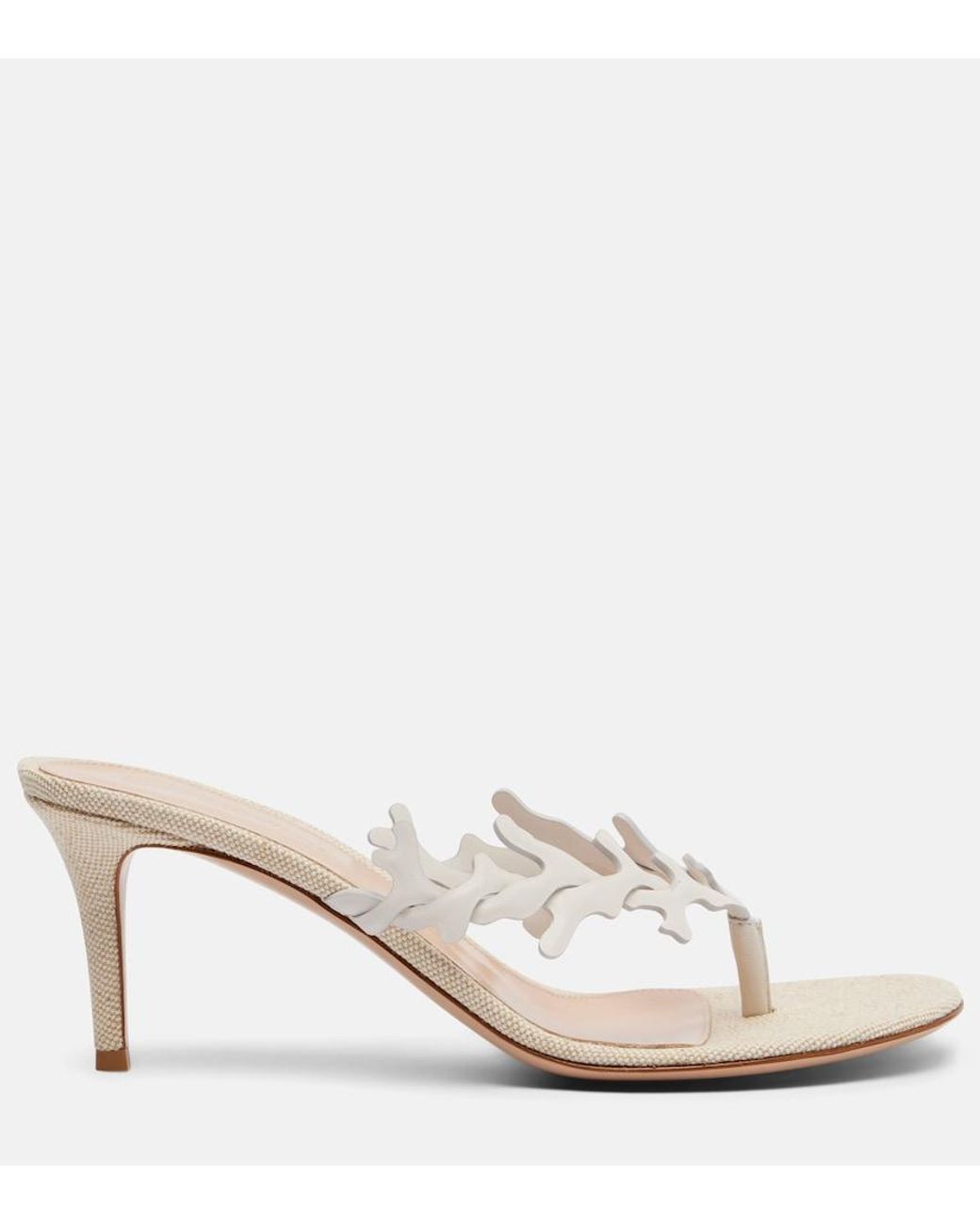 Gianvito Rossi White Ocean 70 Leather Thong Sandals