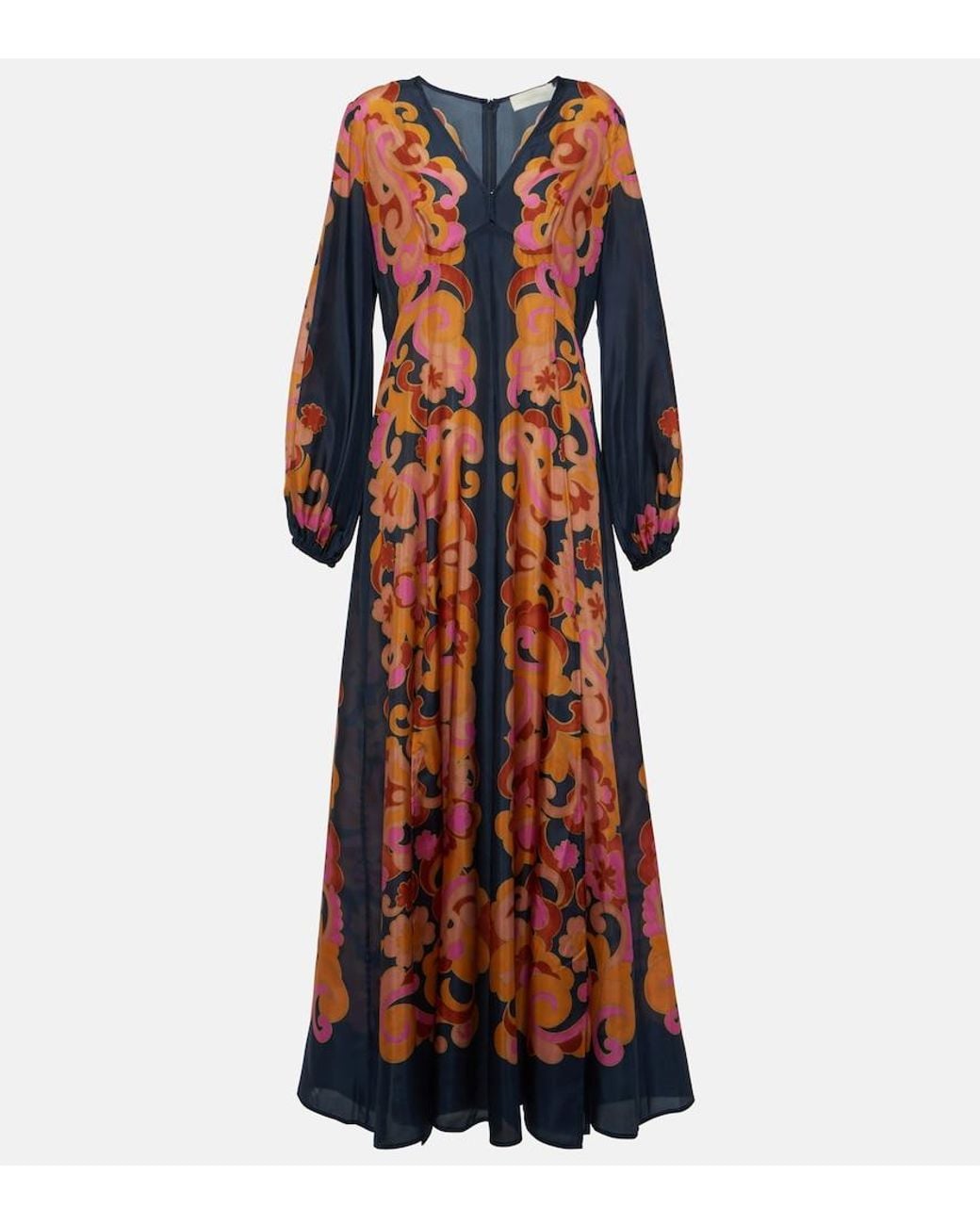 Zimmermann Red Acadian Printed Silk Maxi Dress