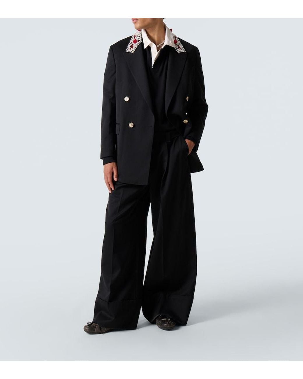 Blazer Cruzado Adornado Simone Rocha de hombre de color Black