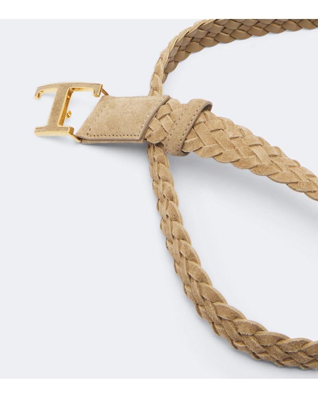Tod's Natural T Timeless Braided Suede Belt