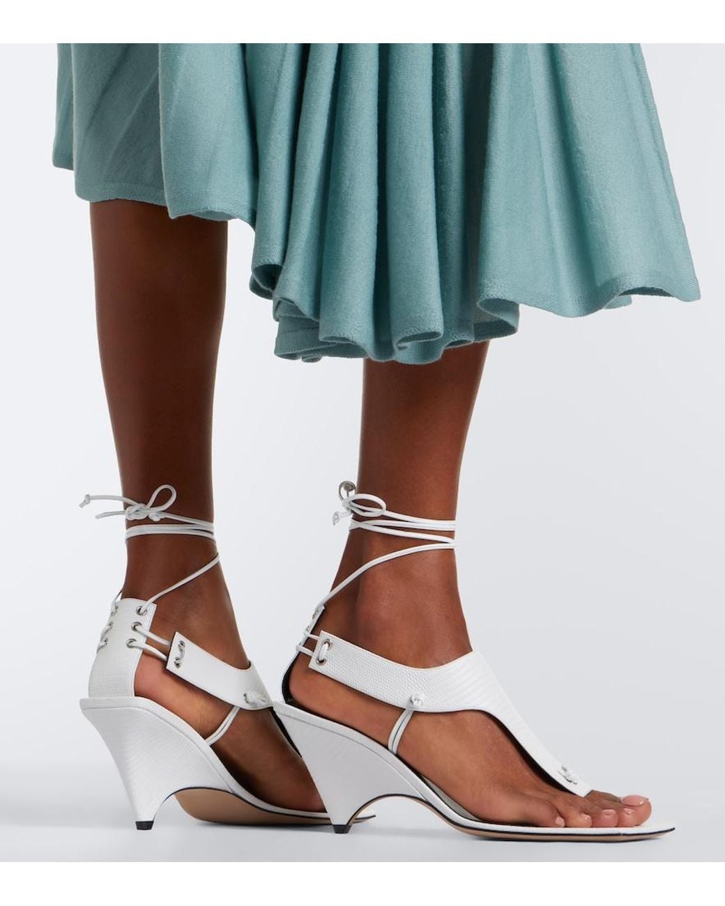 Christen White Edge Leather Sandals