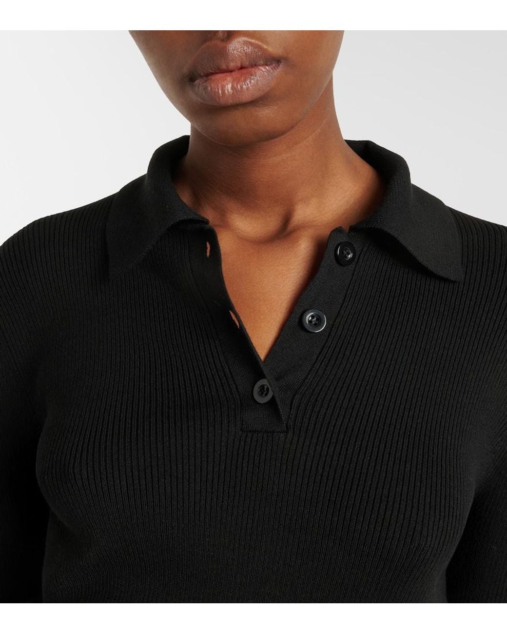Polo Acanalado Rohe de color Black