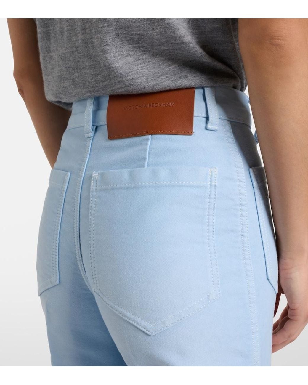 Victoria Beckham Blue Alina Wide-Leg Jeans