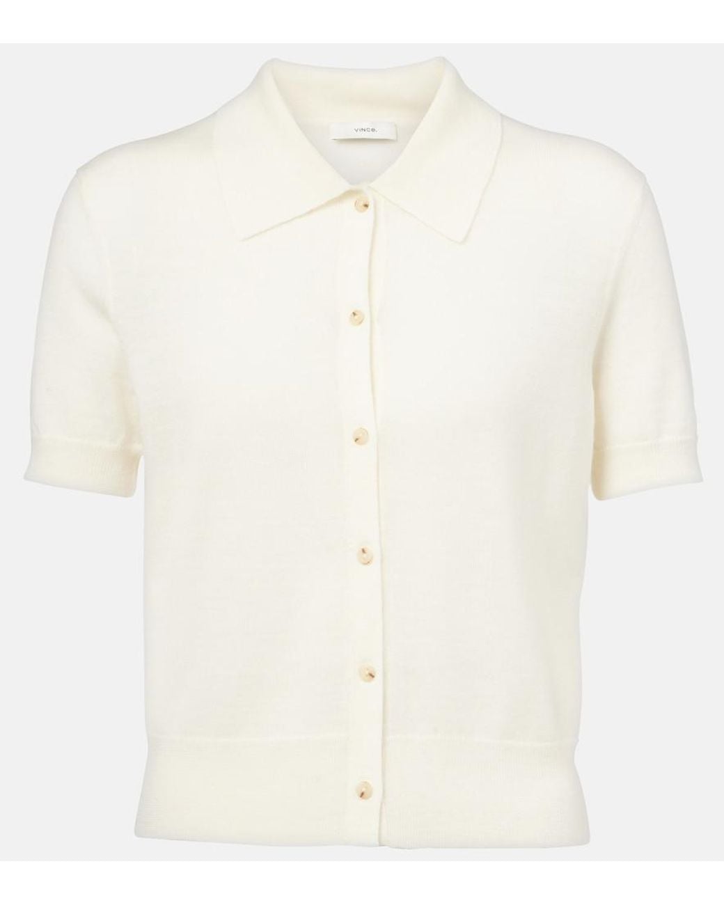 Vince White Wool-Blend Top