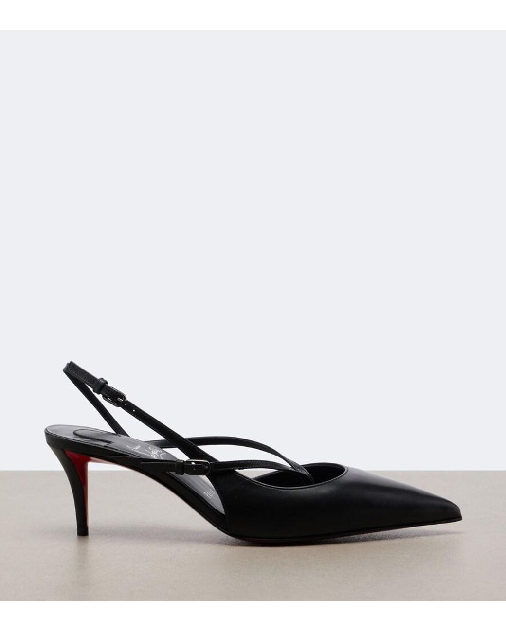 Christian Louboutin Black Miss Z Leather Slingback Pumps