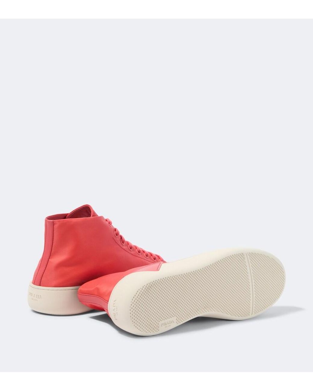 Prada Pink Re-Nylon High-Top Sneakers for men