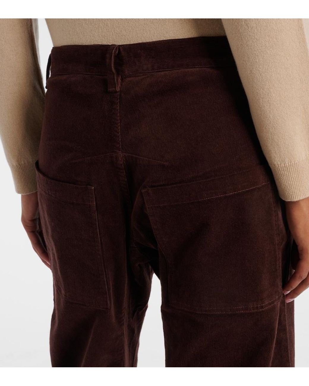Nili Lotan Red Shon Mid-Rise Barrel-Leg Pants