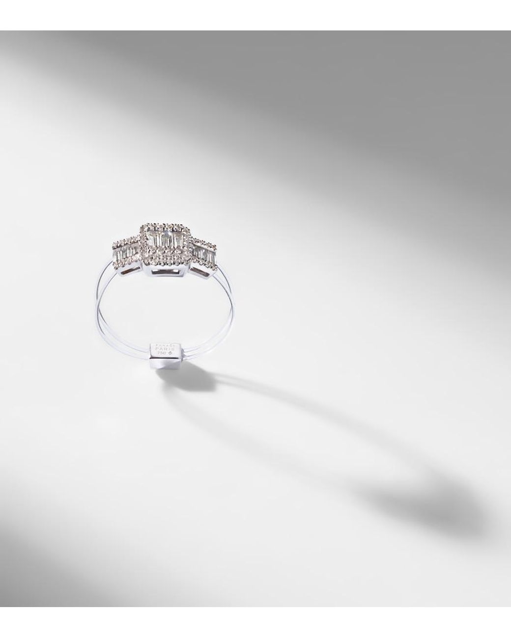 PERSÉE White Floating 18Kt Ring With Diamonds