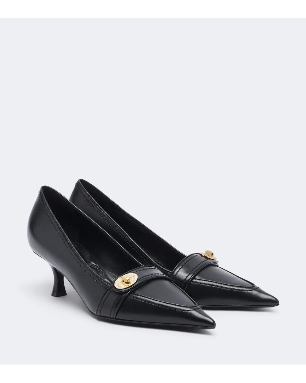 Burberry Blue Cotswolds Leather Pumps