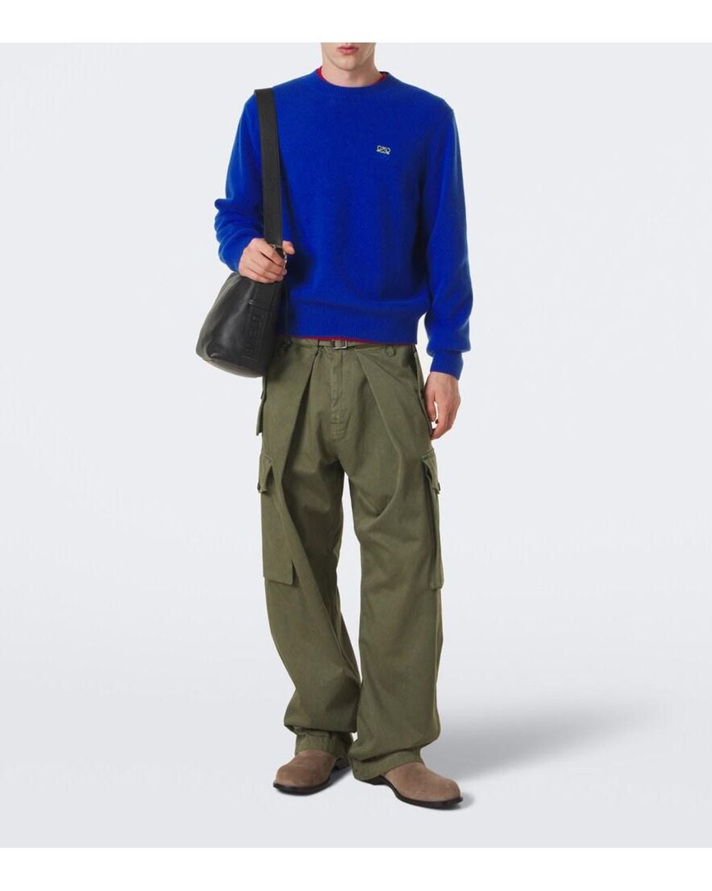 Loewe Blue Anagram Wool Sweater for men