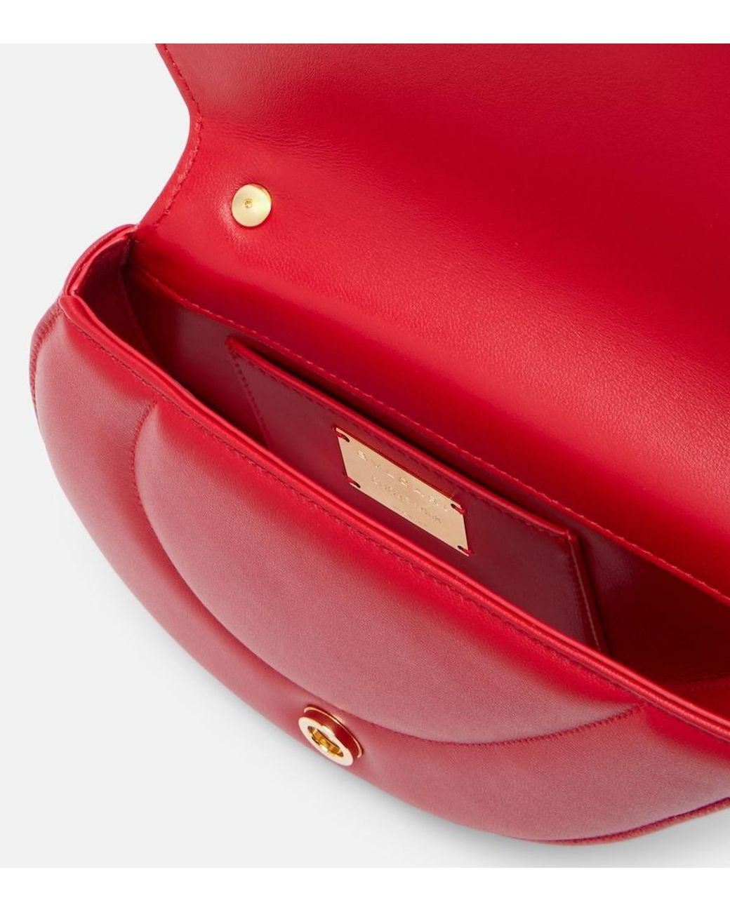 BVLGARI Red Serpenti Cuore 1968 Leather Top-Handle Bag