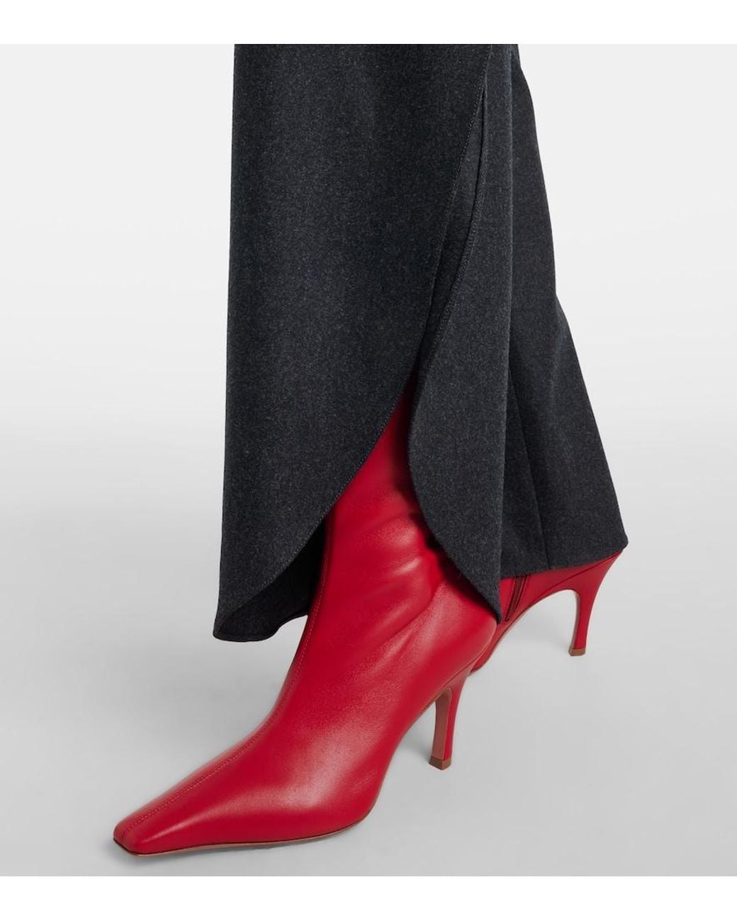 AMINA MUADDI Red Jamie 80 Leather Ankle Boots