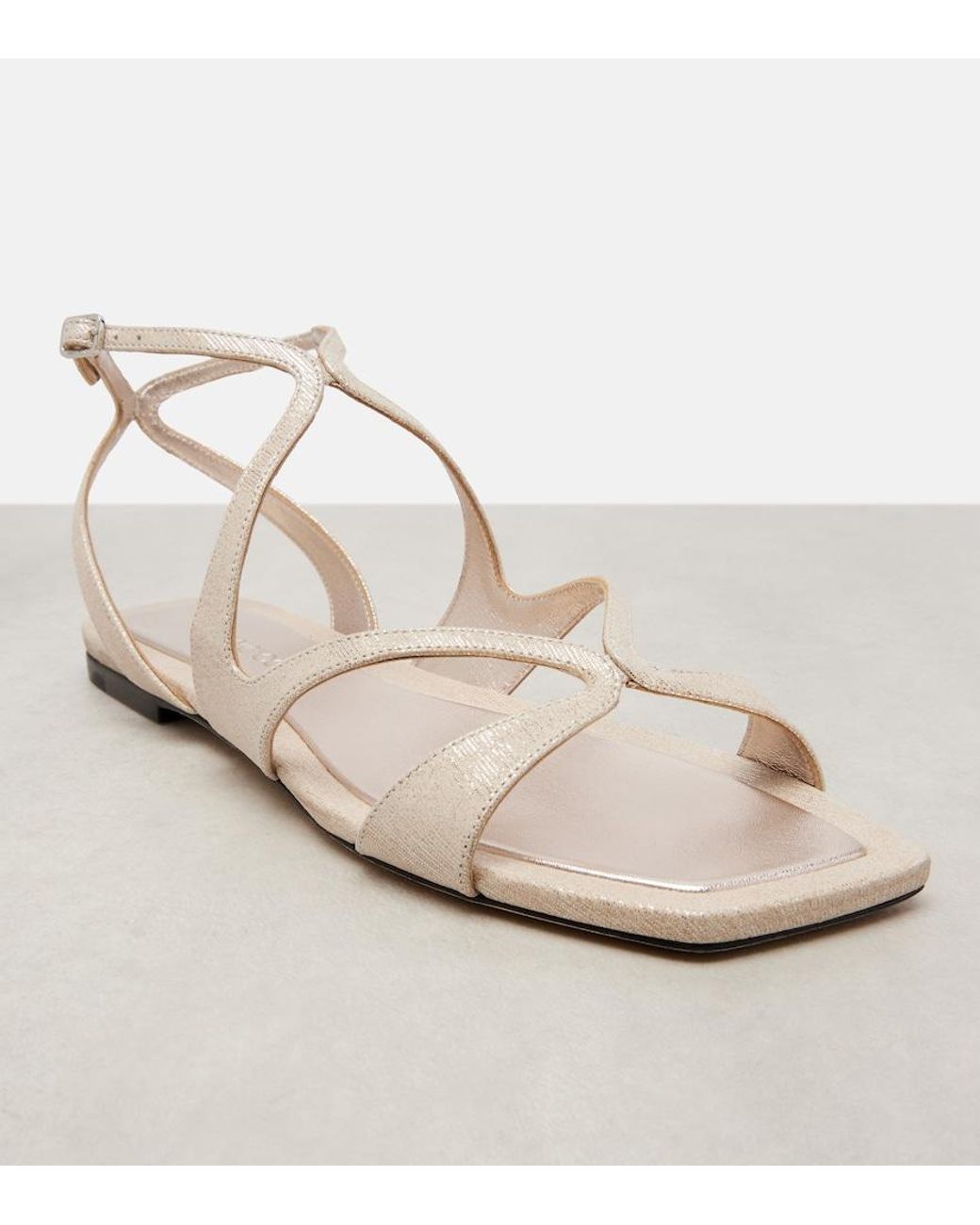 Jimmy Choo Natural Ayla Leather Sandals