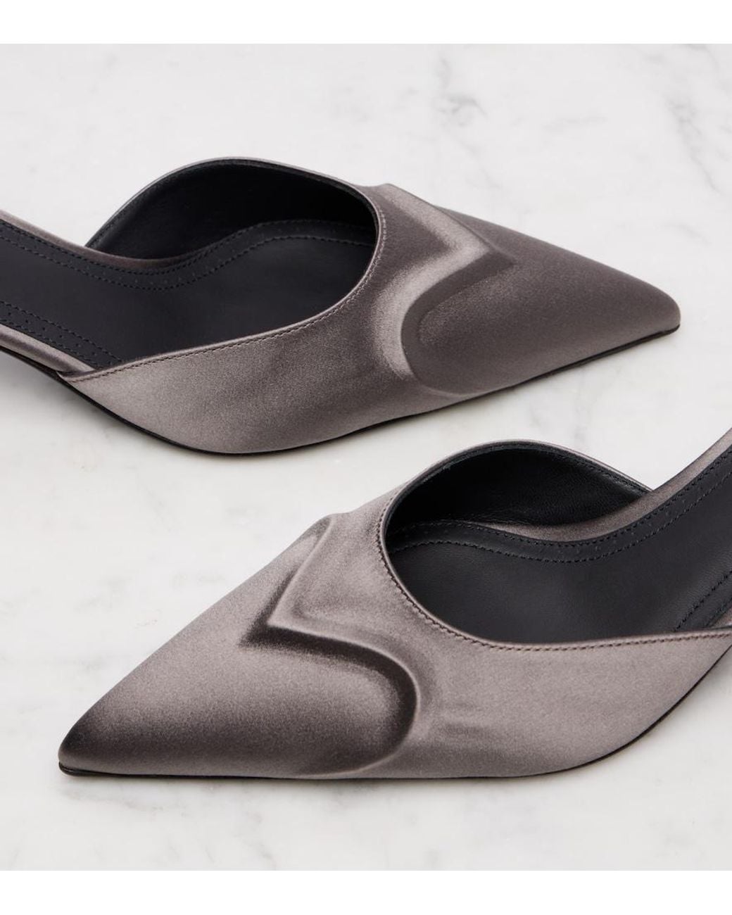 Alaïa Gray Le Cour 3D 55 Satin Mules