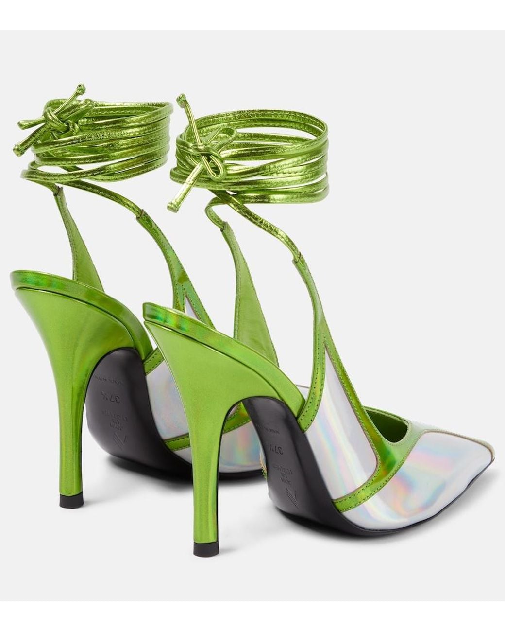 The Attico Green Venus Leather Pumps
