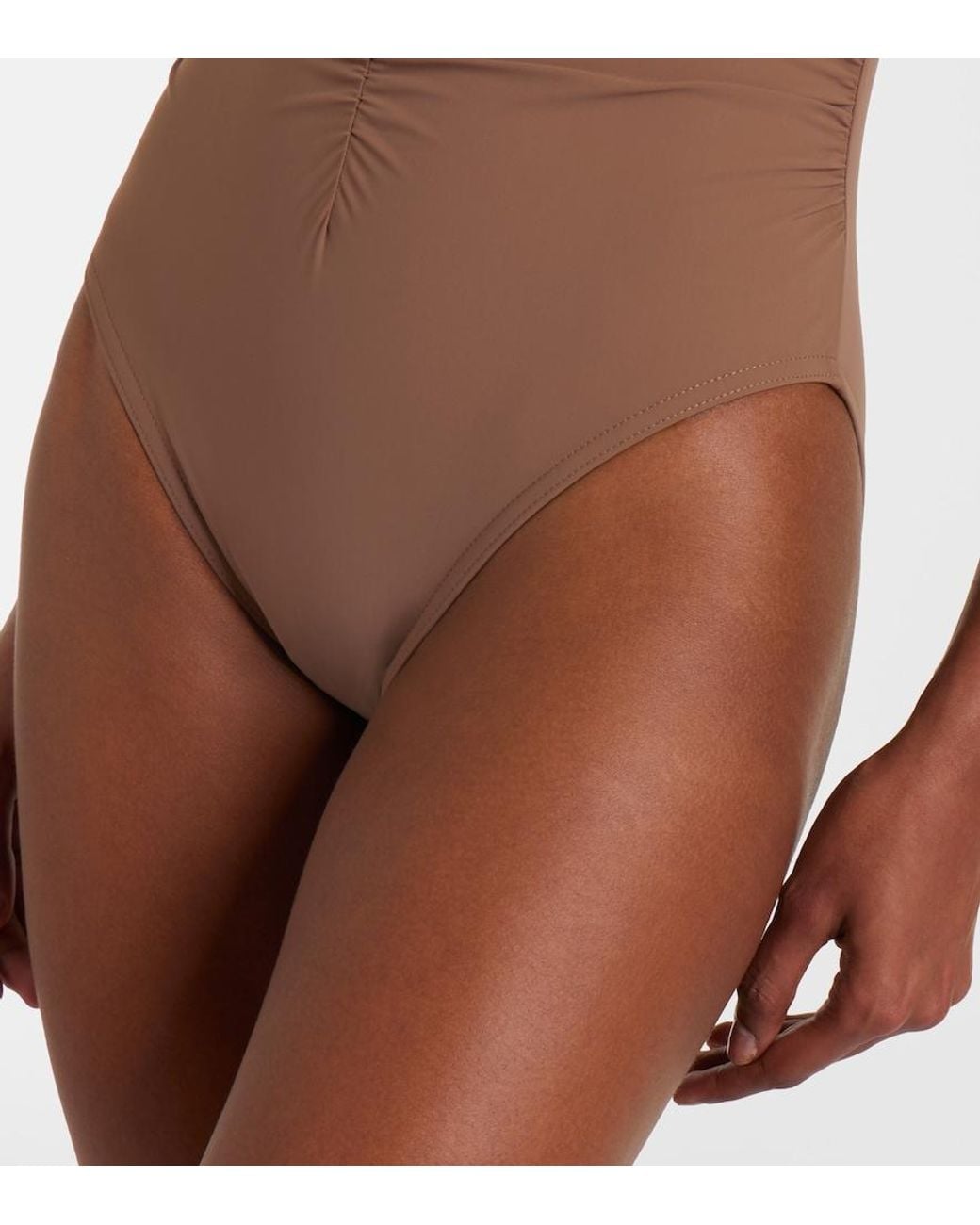Karla Colletto Brown Basics Ruched Swimsuit