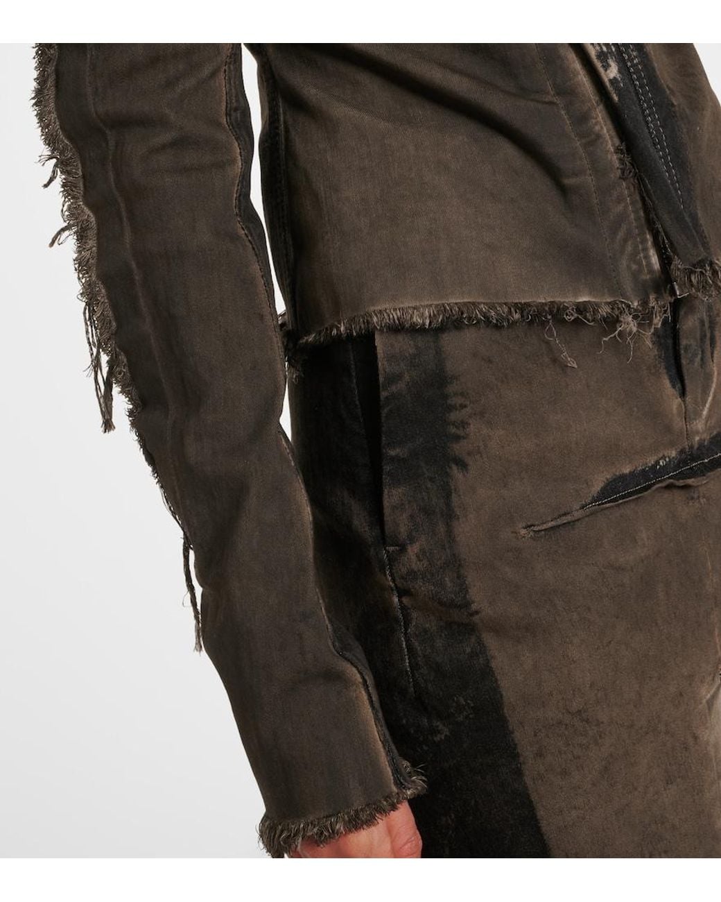 Rick Owens Black Gary Distressed Denim Jacket