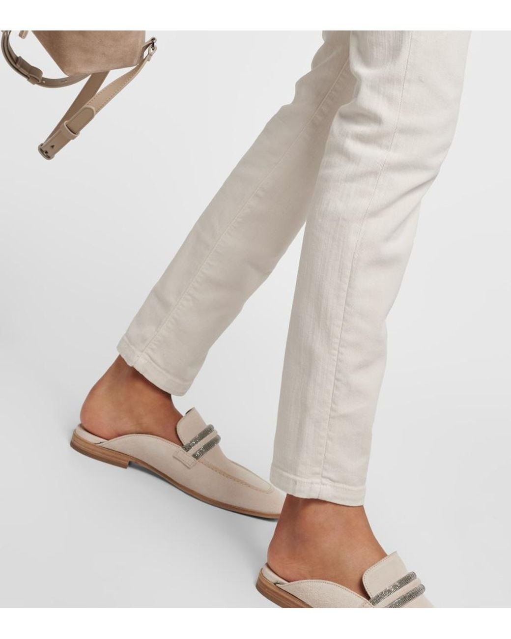 Brunello Cucinelli Natural Mid-Rise Slim Jeans
