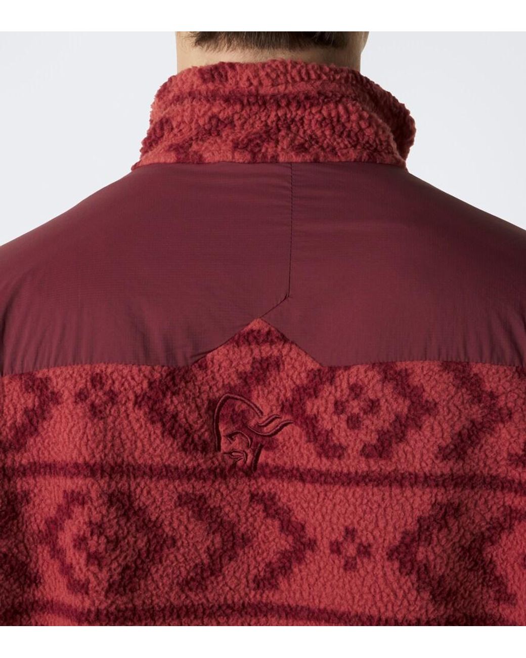 Norrona Red Tamok Printed Fleece Jacket for men