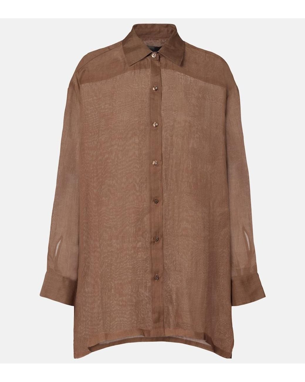 Leset Brown Niko Oversized Ramie Shirt