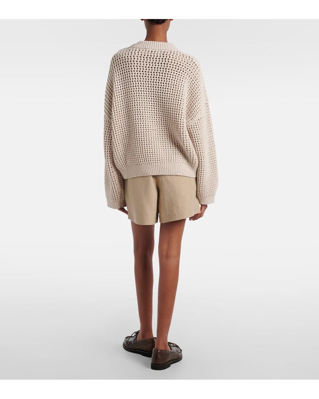 Brunello Cucinelli Natural High-Rise Bermuda Shorts
