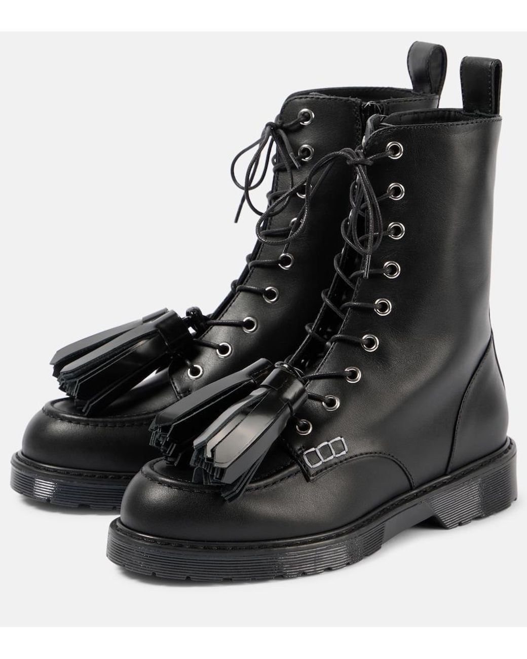 J.W. Anderson Black Leather Combat Boots