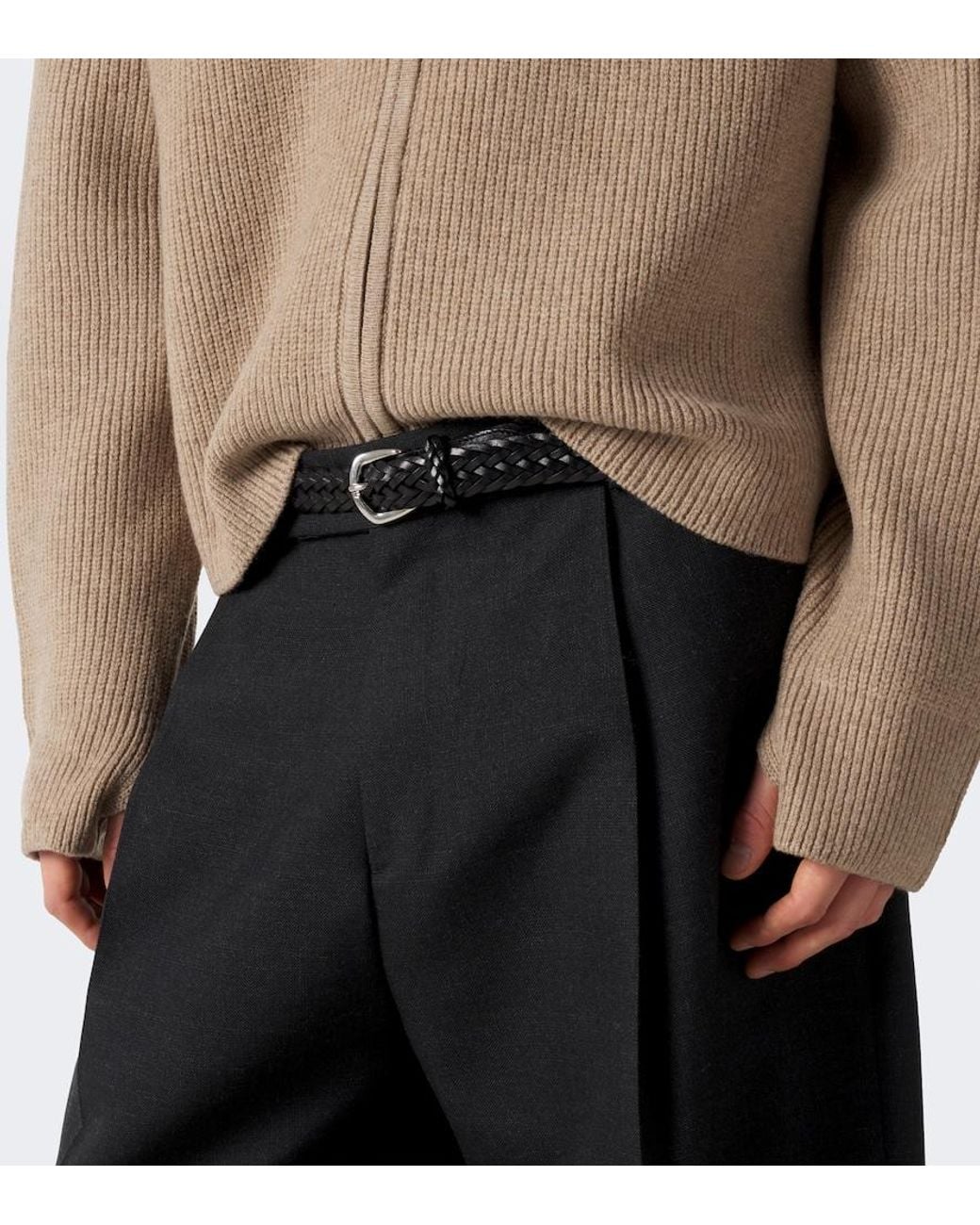 Studio Nicholson Natural Ribbed-Knit Wool Zip-Up Sweater for men