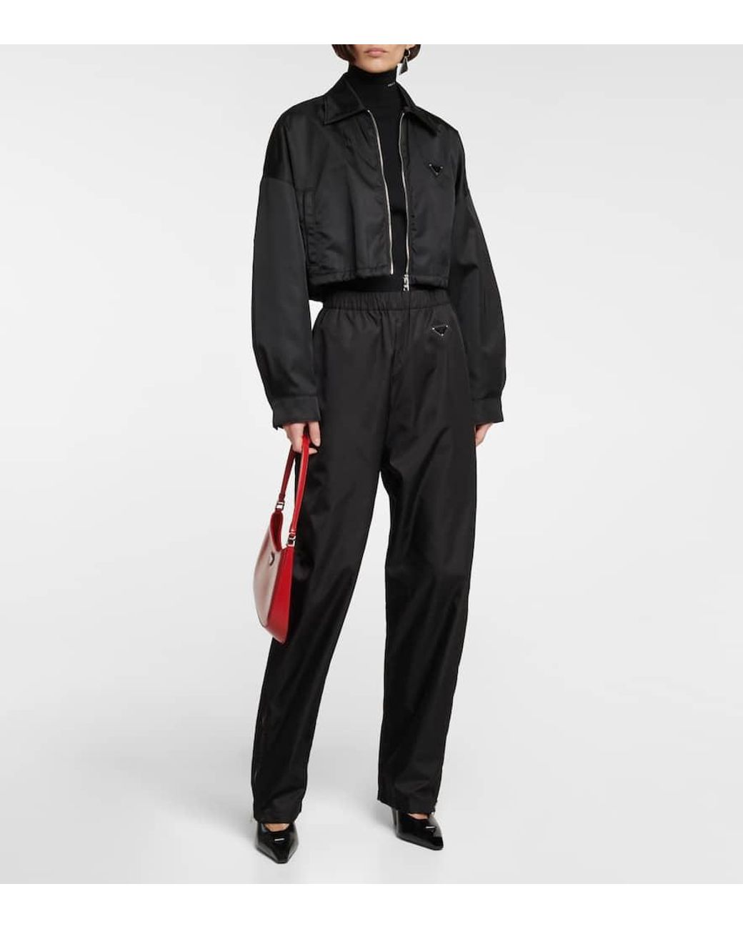 Prada Black Cropped Nylon Jacket