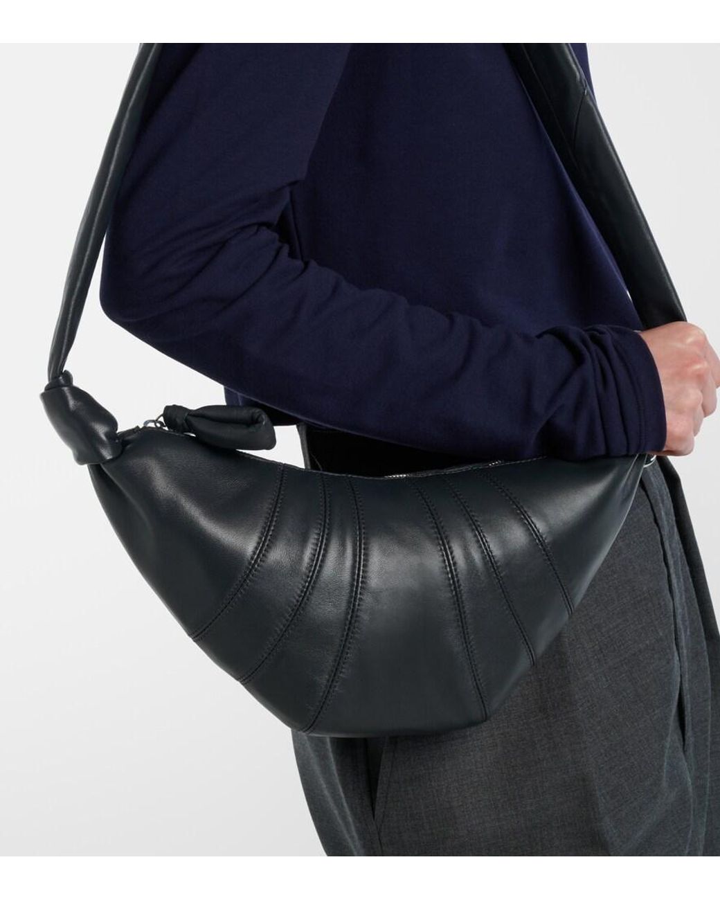 Lemaire Metallic Croissant Small Leather Bag