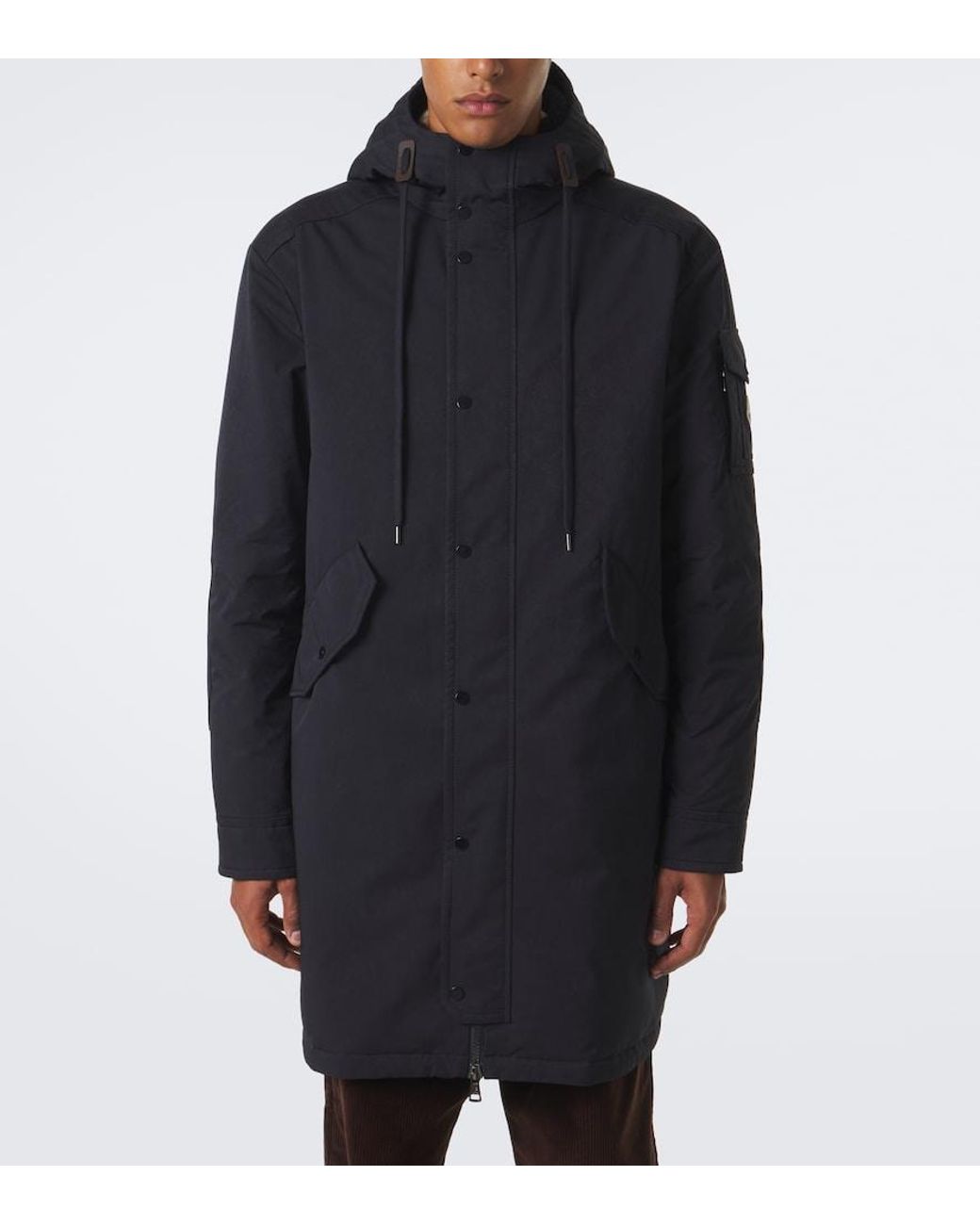 Moncler Blue Nahan Hooded Down Coat for men