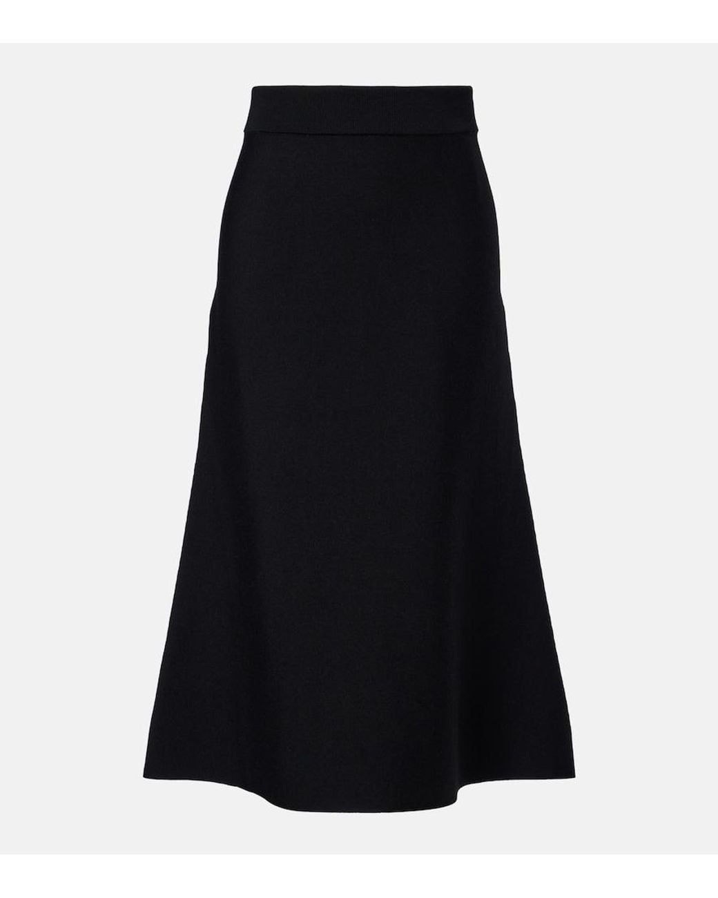 Dorothee Schumacher Black Sharp Ambition Wool-Blend Midi Skirt