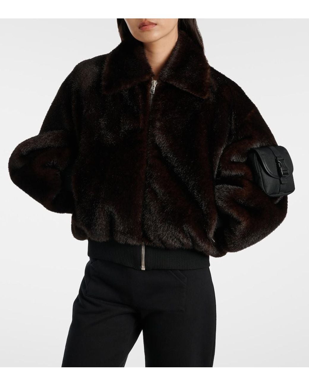Coperni Black Cropped Bomber Jacket
