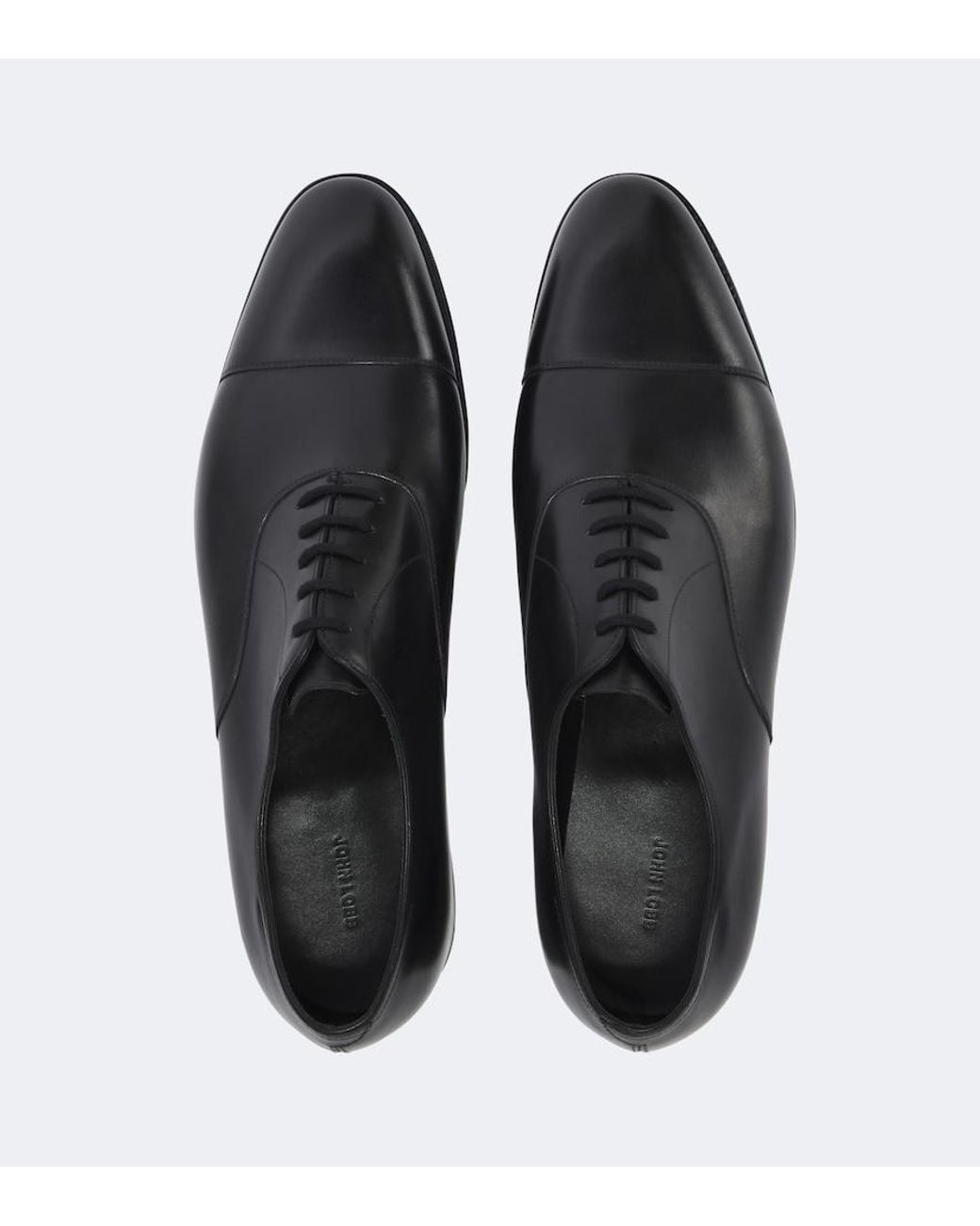 John Lobb Black City Leather Derby Shoes for men