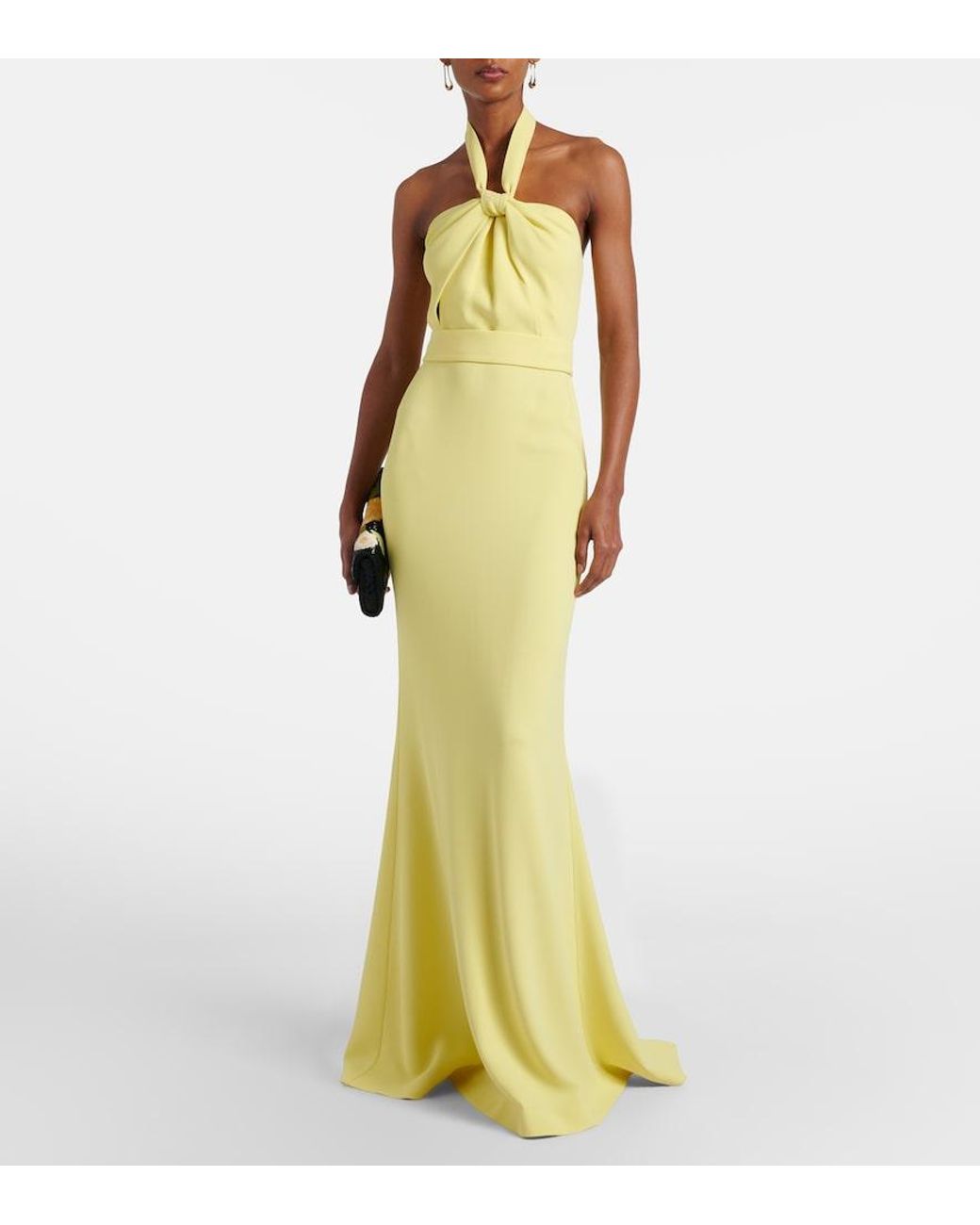 Elie Saab Yellow Halterneck Cady Gown