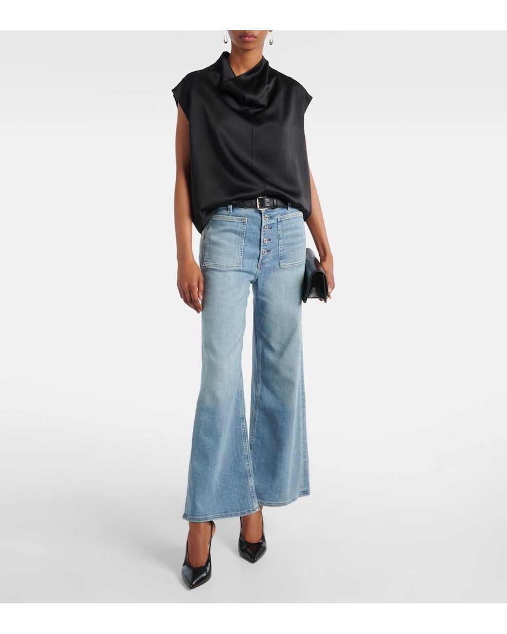 Citizens of Humanity Blue Lyra Patch Pocket Flared Jeans