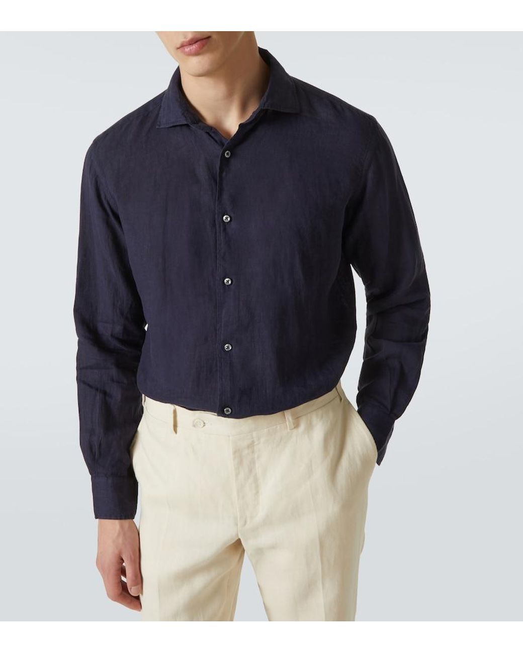 Camicia di Thom Sweeney in Blue da Uomo