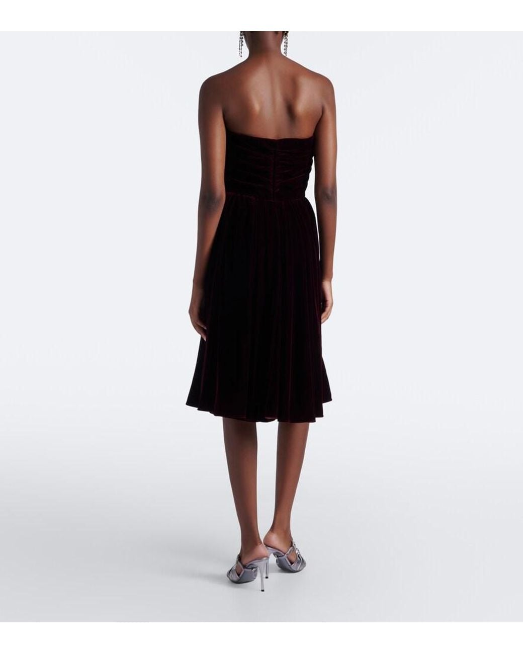 Dolce & Gabbana Black Velvet Bustier Dress