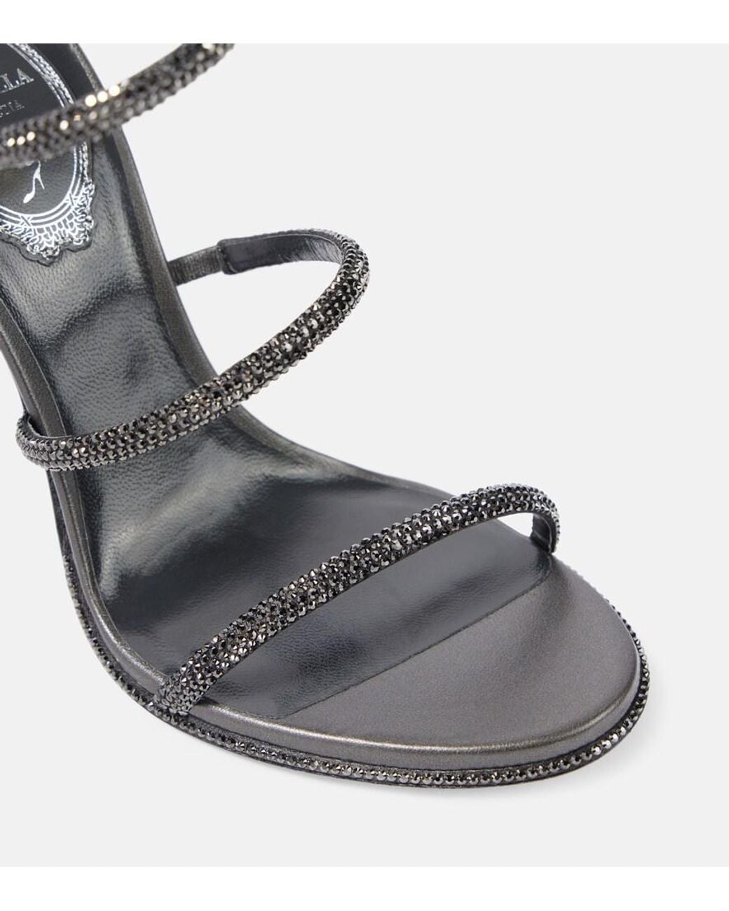 Rene Caovilla Metallic Cleo Embellished Leather Sandals