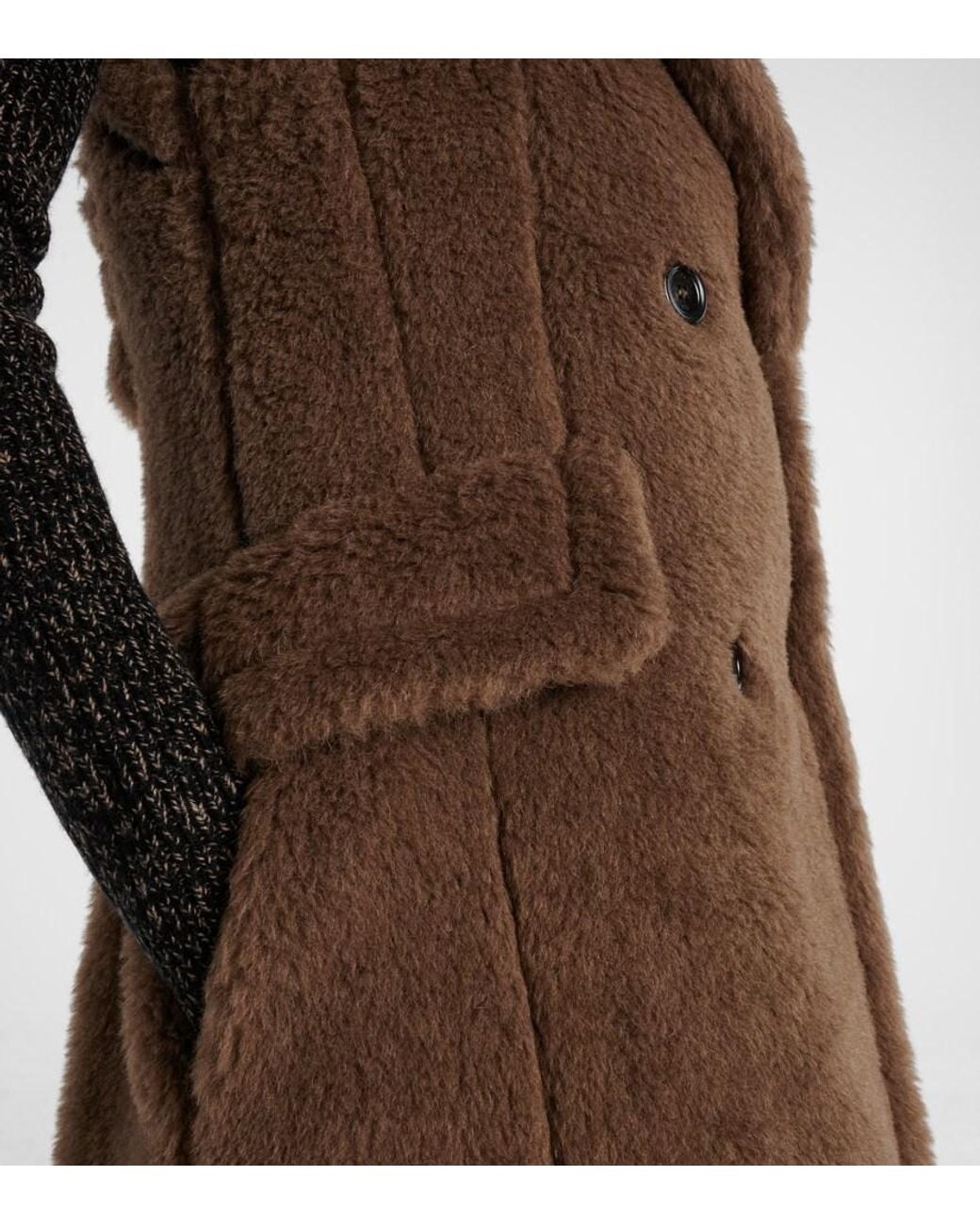 Max Mara Brown Alpaca, Wool, And Silk Teddy Coat