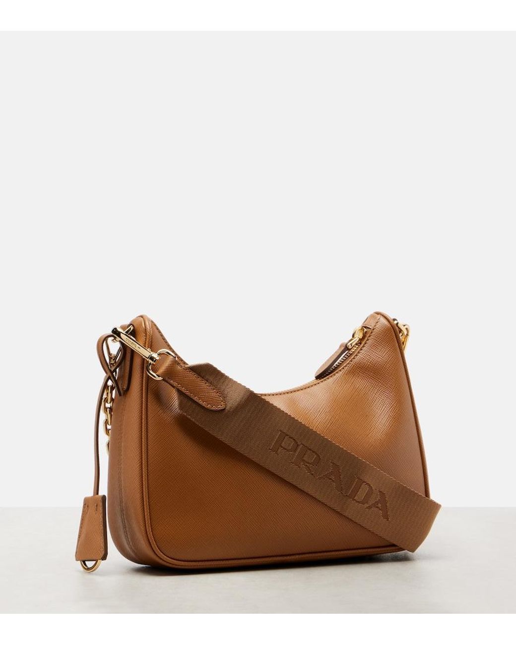 Prada Brown Re-Edition 2005 Small Leather Shoulder Bag