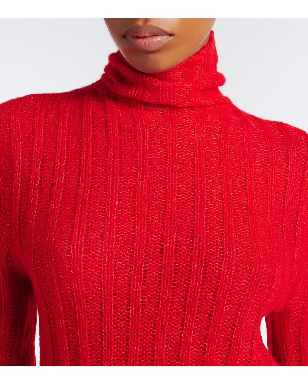 Lisa Yang Red Emiliana Cashmere And Silk Turtleneck Sweater