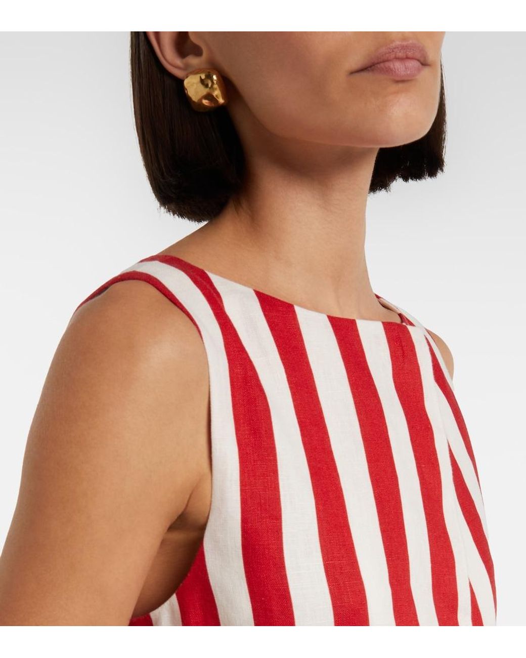 Posse Red Pamela Belted Striped Linen Vest
