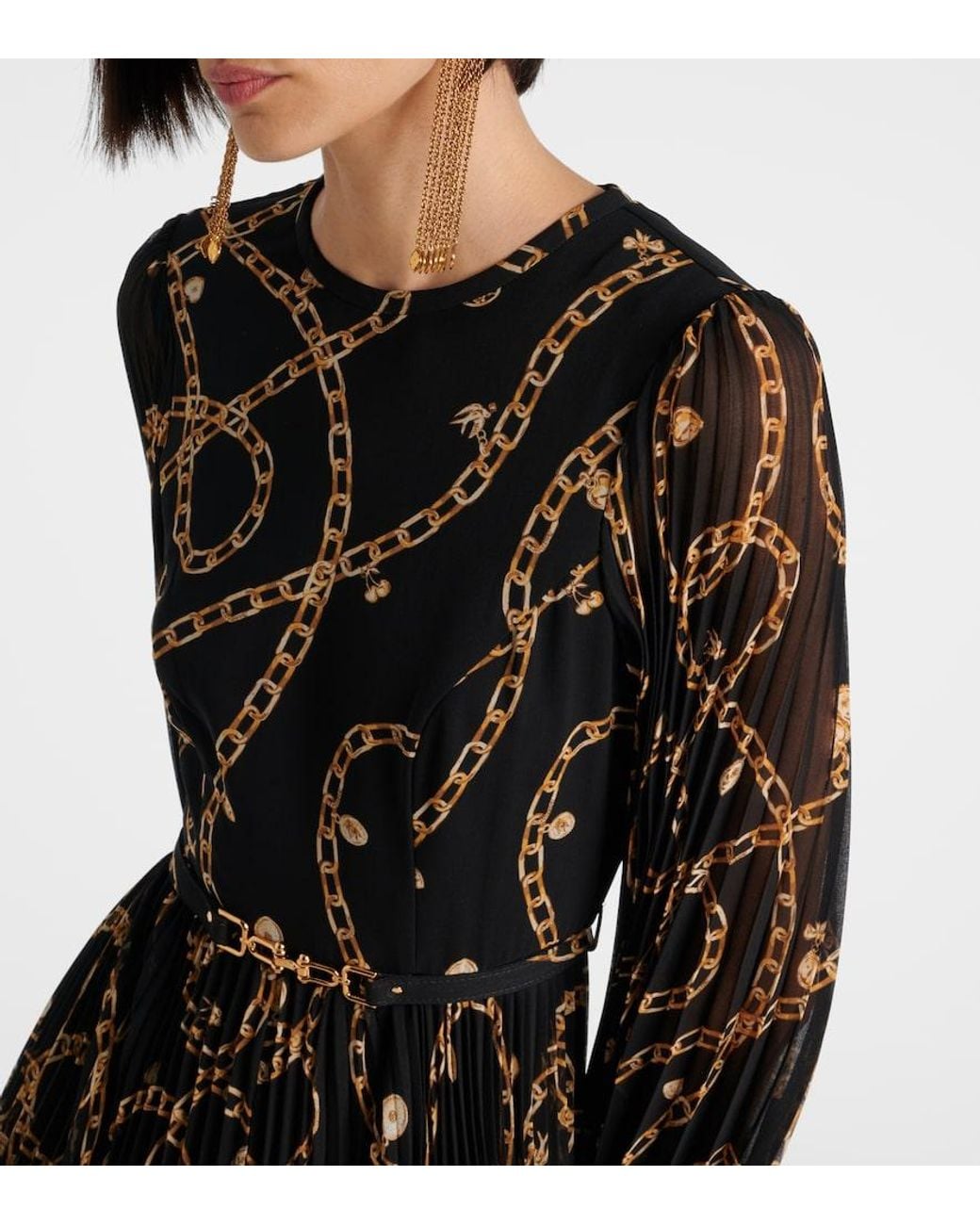 Zimmermann Black Sunray Printed Midi Dress