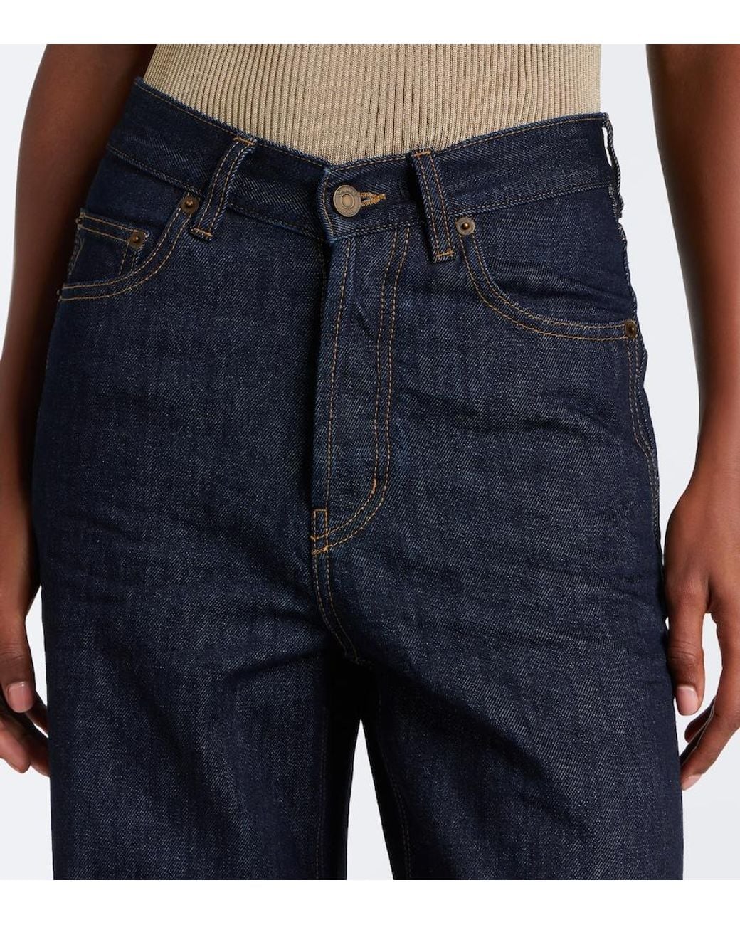 Saint Laurent Blue Wide-Leg Jeans
