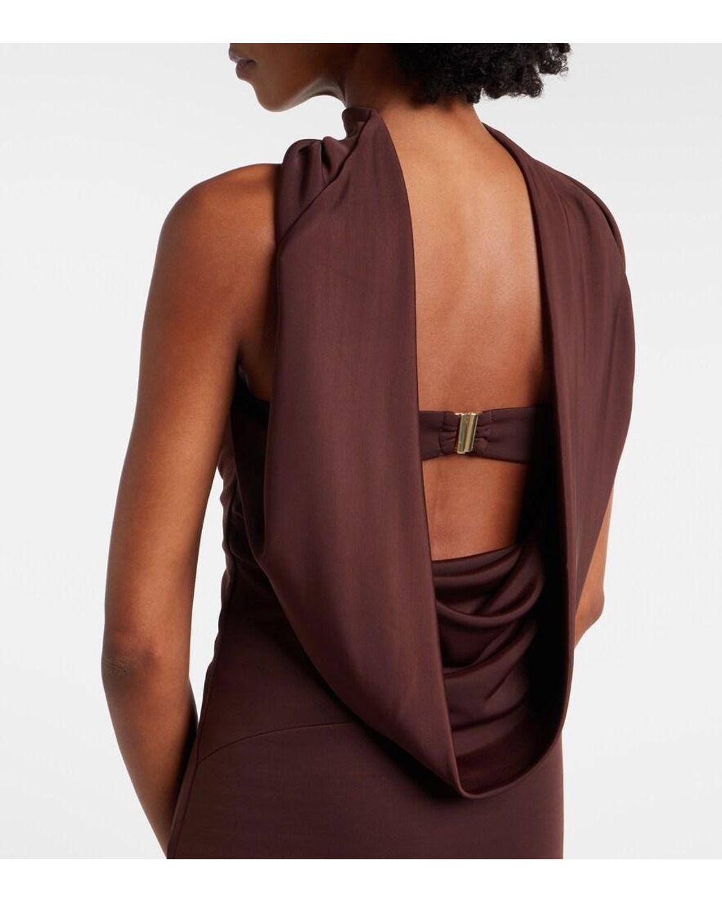 Rebecca Vallance Purple Isla Scarf-Detail Midi Dress