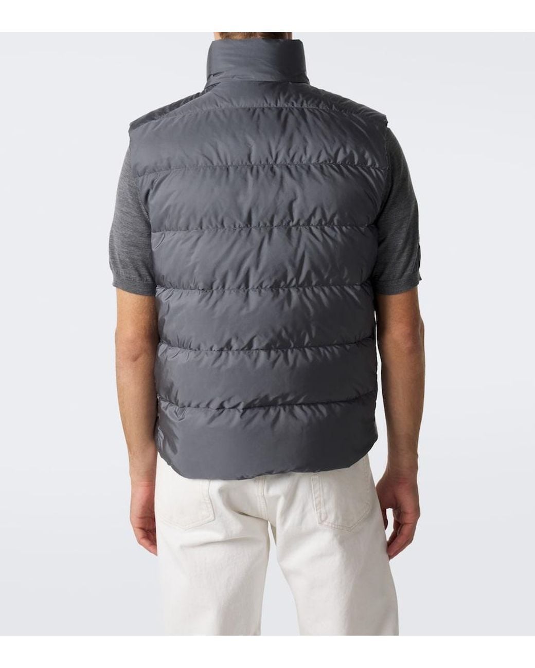 Chaleco De Plumas De Re-Nylon Prada de hombre de color Gray