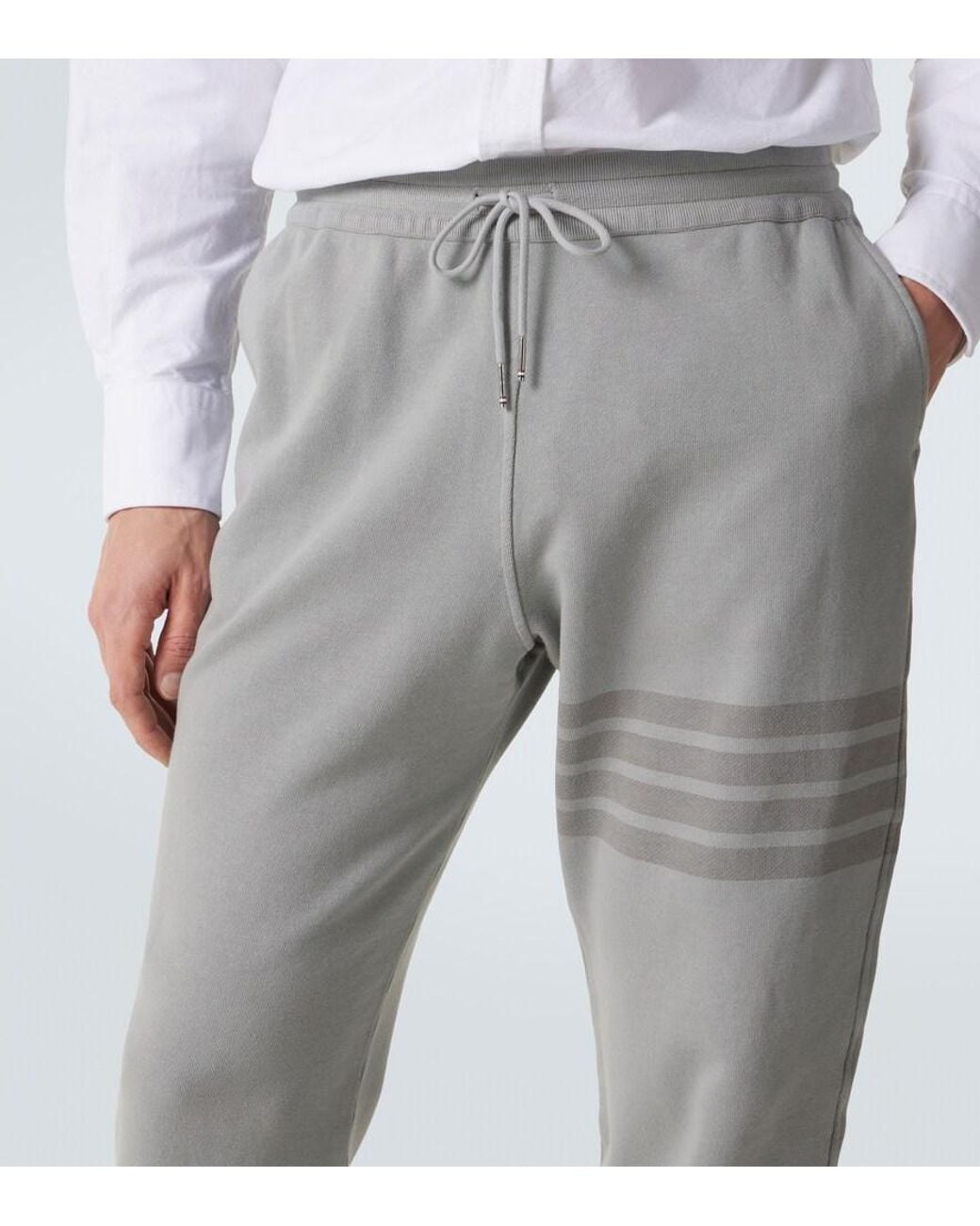 Thom Browne Gray 4-Bar Cotton Sweatpants for men