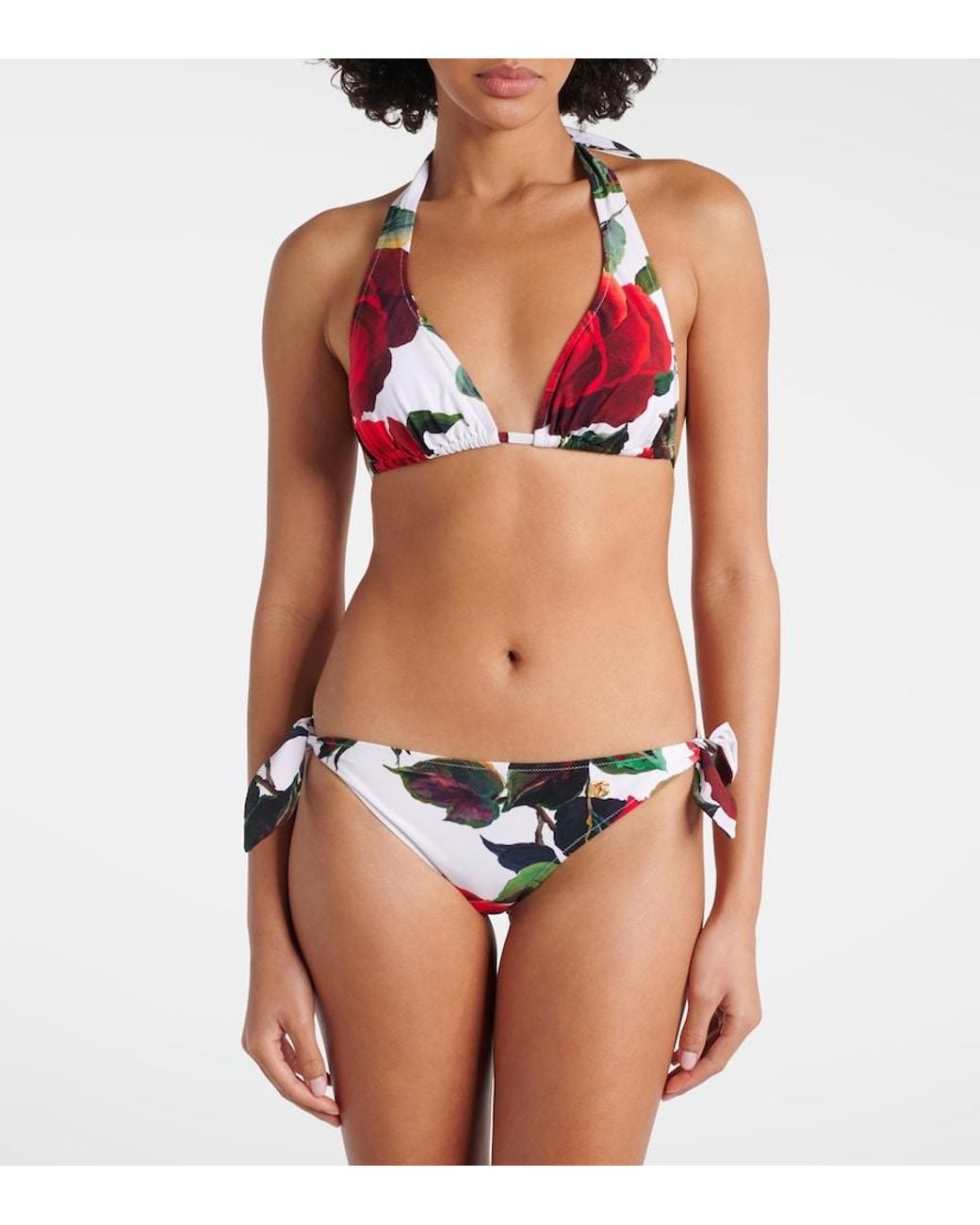 Dolce & Gabbana White Floral Bikini