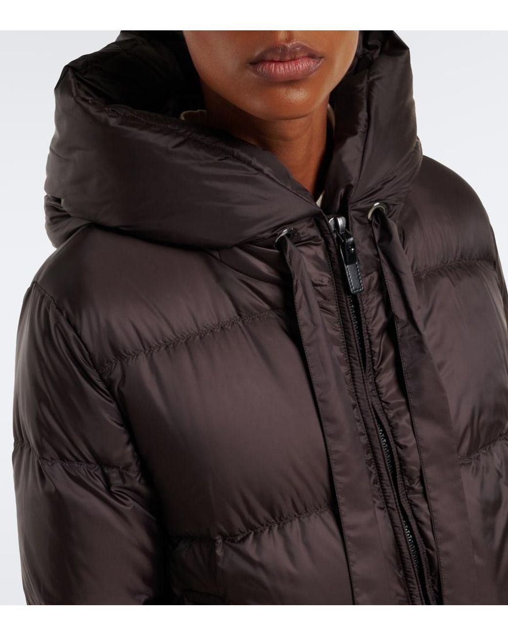 Max Mara Brown The Cube Hooded Quilted Down Jacket